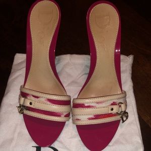 Pre Loved Authentic Christian Dior Pink Slides 3”